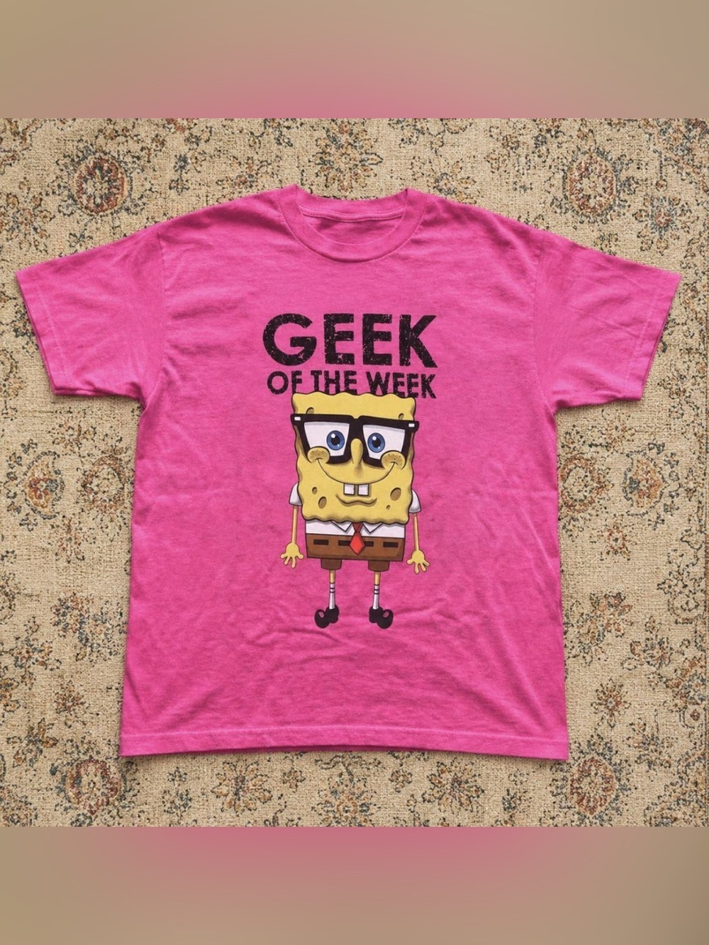 Pink "Geek of the Week" Sponge T‑Shirt